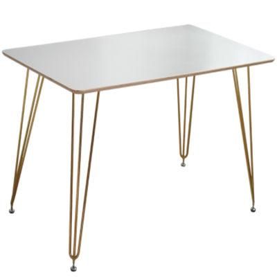 Hot Gold Rebar Leg Plastic Table Nordic Casual Coffee Table Luxury Cheap Dining Table and Chair Made in China