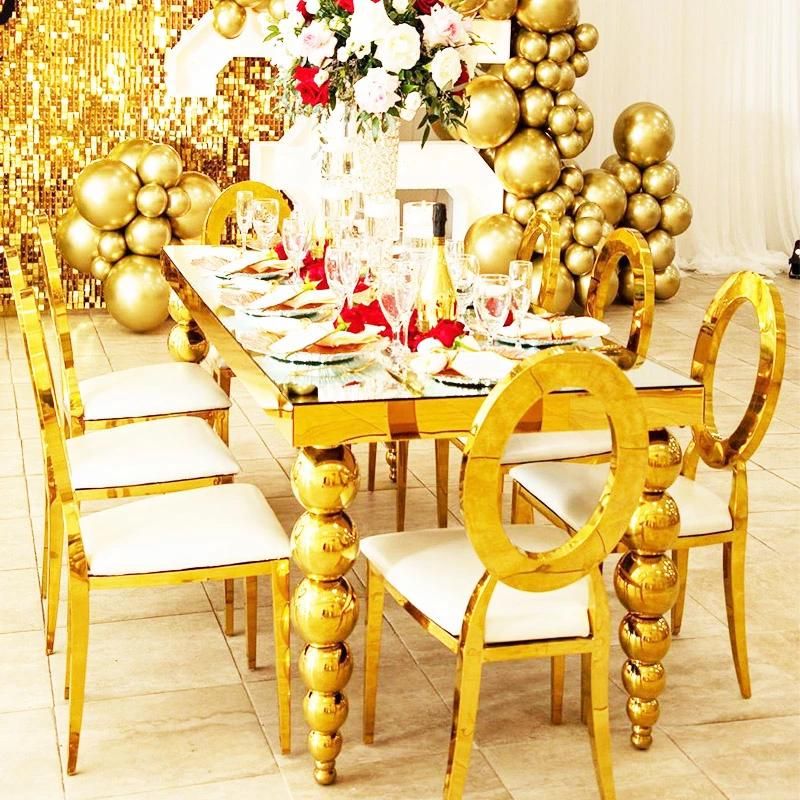 Best-Selling Products Gold Stainless Steel Metal Frame Throne Wedding Chair