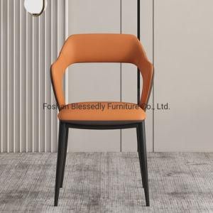 China Wholesale Dining Furniture Chair Metal Foot Leather Chair