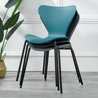 Home Design 4 Metal Legs Armrest Dining Room Plastic Chair with Metal Leg