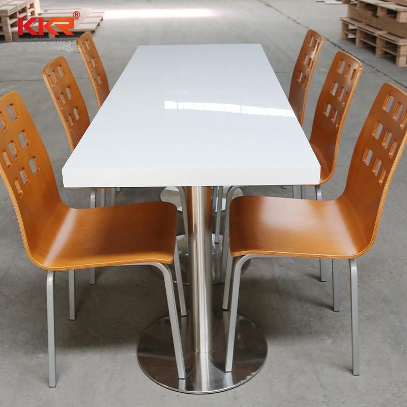 Solid Surface Cafe Food Court Table Restaurant Dining Tables and Chairs