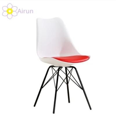 Home Nordic Creative Modern Simple Back Metal Legs Customized Dining Plastic Chair