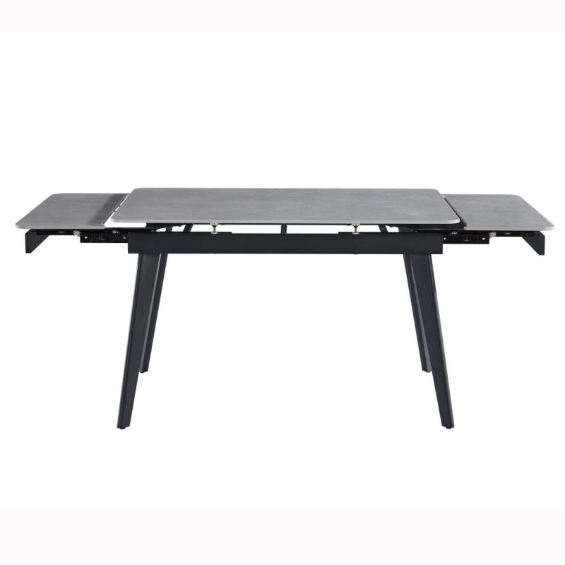 Contemporary New Design Luxury Sinered Stone Top Dining Table with X Shape Black Iron Leg