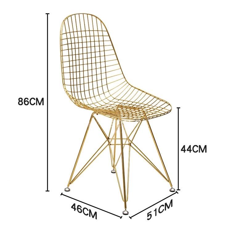 Black Wire Chair Computer Backrest Stool Coffee Shop Metal Stainless Steel Thickened Dining Chair Outdoor Milk Tea Shop Leisure Chair