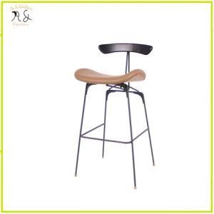 Commercial Industrial High Bar Chair with Timber Wood Seating for Bar Restaurant Cafe Shop