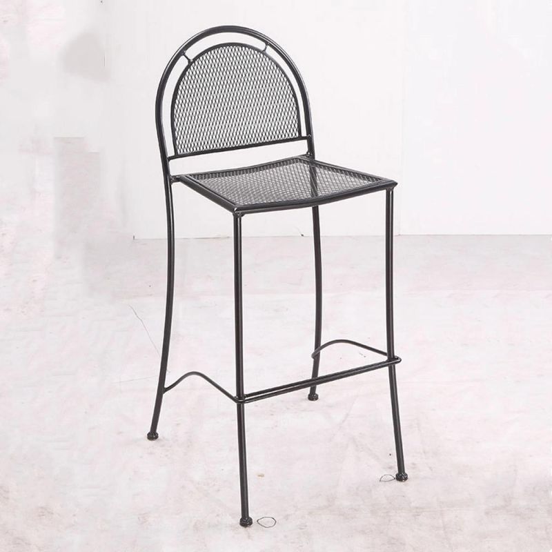 American Market Oval Back Restaurant Grilled Stacking Steel Mesh Iron Chair