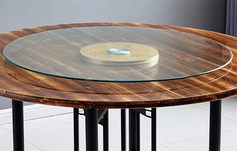 Home Dining Table Round Solid Wood Banquet Folding Table