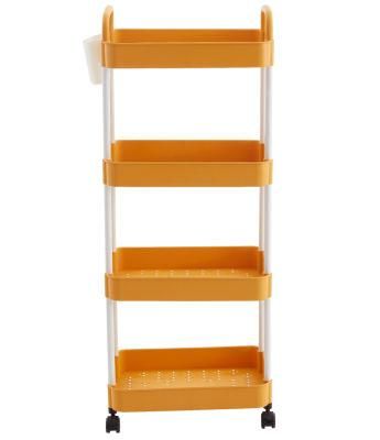 4 Tier Slim Storage Cart Mobile Shelving Unit Organizer Slide out Storage Rolling Utility Cart Tower Rack for Kitchen