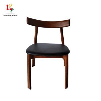 Customisation Modern Wooden PU Fabric Upholstered Bar Cafe Dining Chair