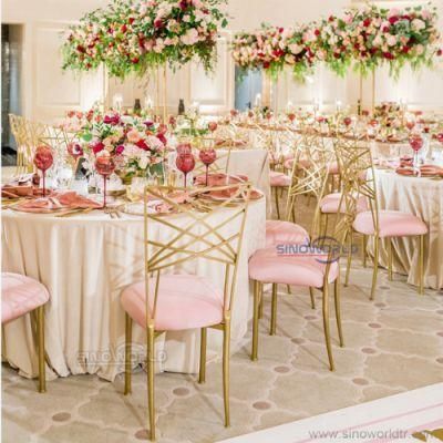 Luxury Princess Stackable Gold Metal Party Chameleon Chair for Event Wedding