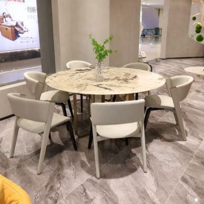 High Quality Luxury Pandora Marble Top Stainless Steel Base Villa Restaurant Living Home Round Dining Table Gt01