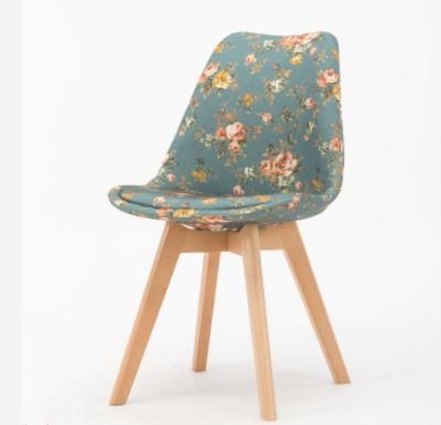 Wholesale Tulip Fabric Chair with Wooden Leg
