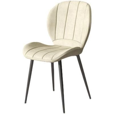 High Back Fabric Furniture Dining Chair Beige White Brown Pink Grey Gold Black Stainless Steel Metal Rh PU Leather Dining Chair Chaise De Salon