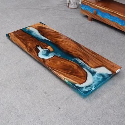 Black Walnut Wood Slab Clear Transparent Coffee Dining Table Top River Epoxy Resin Table