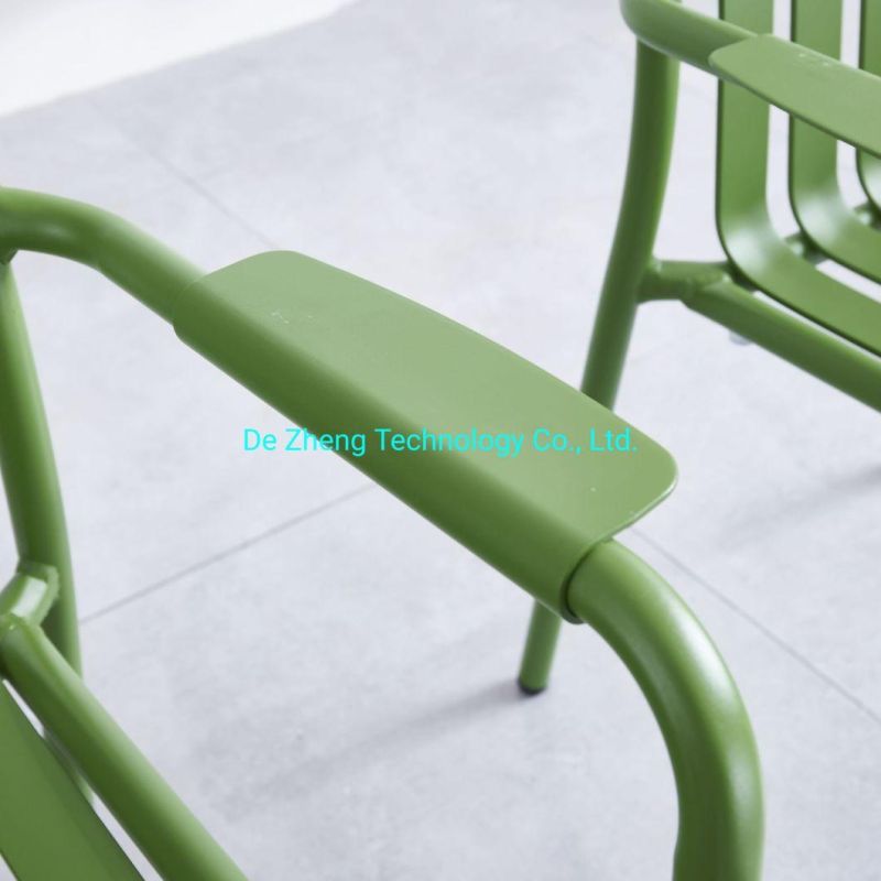 Metal Stackable Dining Chair Aluminum Stacking Cafe Restaurant Chair