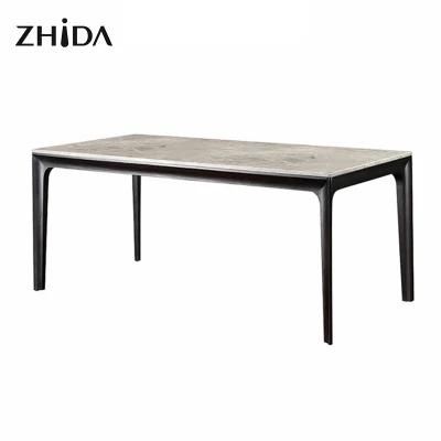 Home Dining Room Furniture Wooden Base Marble Top Dining Table for Project