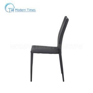 Modern Upholstered Fabric Simple Style Chrome-Plated Legs with Handles Backrest Restaurant Outdoor Dining Chair