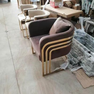 Northern Europe Style Hot Sale Low Price Light Luxury Style Flannel Chairs for Stylish Minimalist Furniture