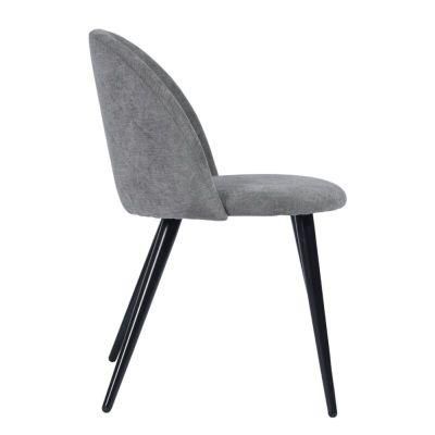 Wholesale Upholstered Dining Room Chair Modern Luxury Furniture Fabric Velvet Stainless Steel Dining Chair