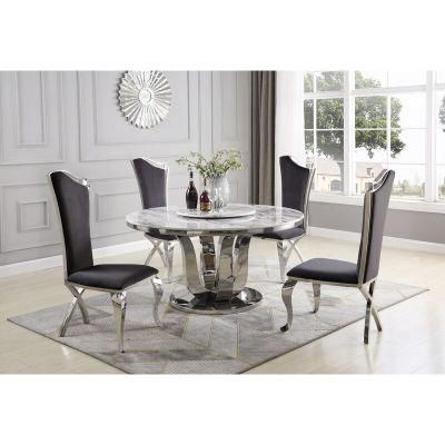 Various Shapes PU and Velvet Upholstered Dining Chair Different Styles Stainless Steel Legs Restaurant Chairs