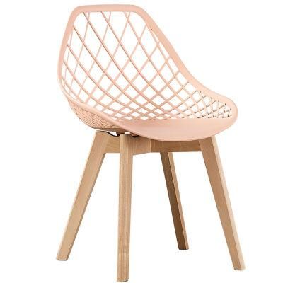 White Plastic Bistro Chair Wood Leg Coffee Chair Sillas De Escritorio