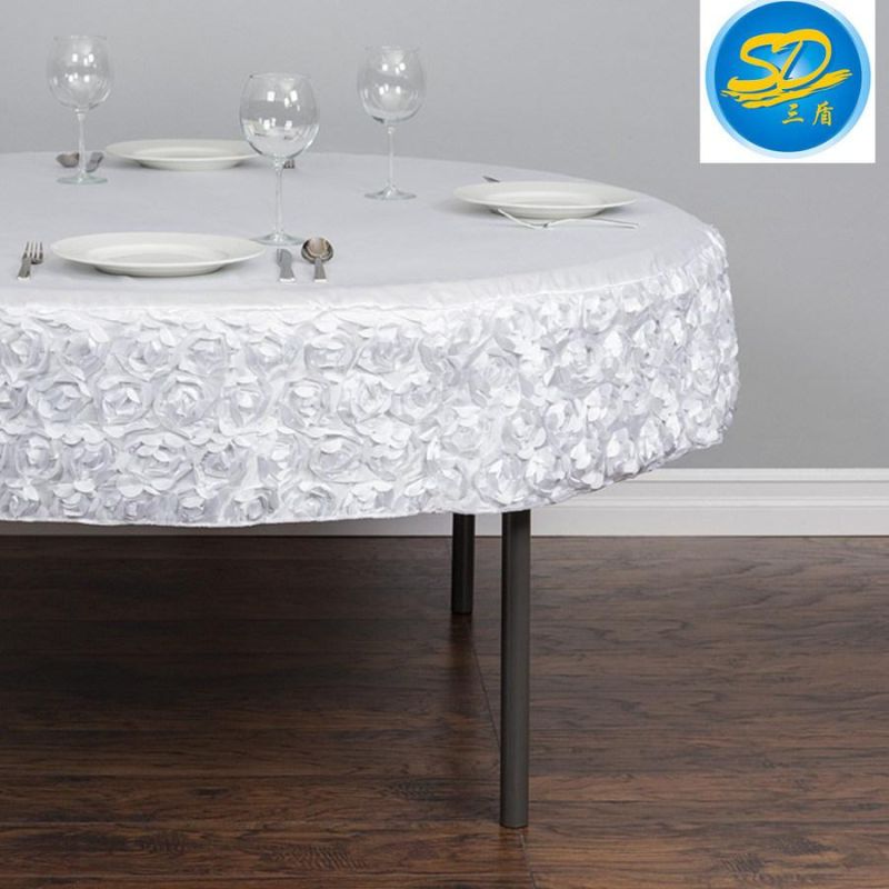 Pink Rose Pattern Design Customized Size Wedding Event Hotel Table Cloth