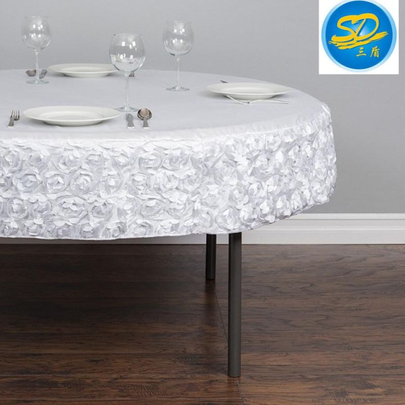 Pink Rose Pattern Design Customized Size Wedding Event Hotel Table Cloth