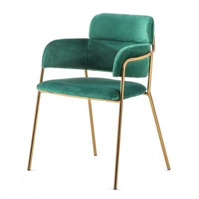 Restaurant Dining Chairs Chaise Metal Leg Velvet Dining Room Chair