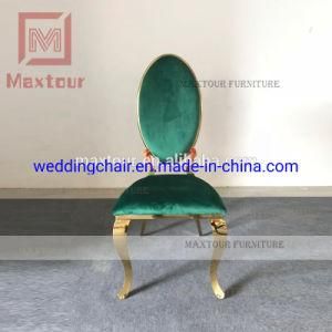 New Modern Forest Green Velvet Gold Stainless Steel Wedding Chair