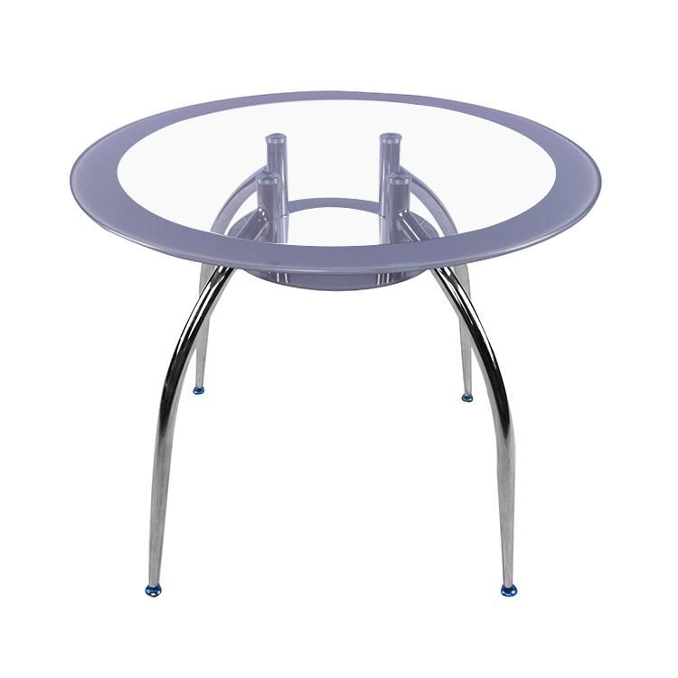 Wholesale Dining Room Furniture Dining Table Glass Top with Metal Leg
