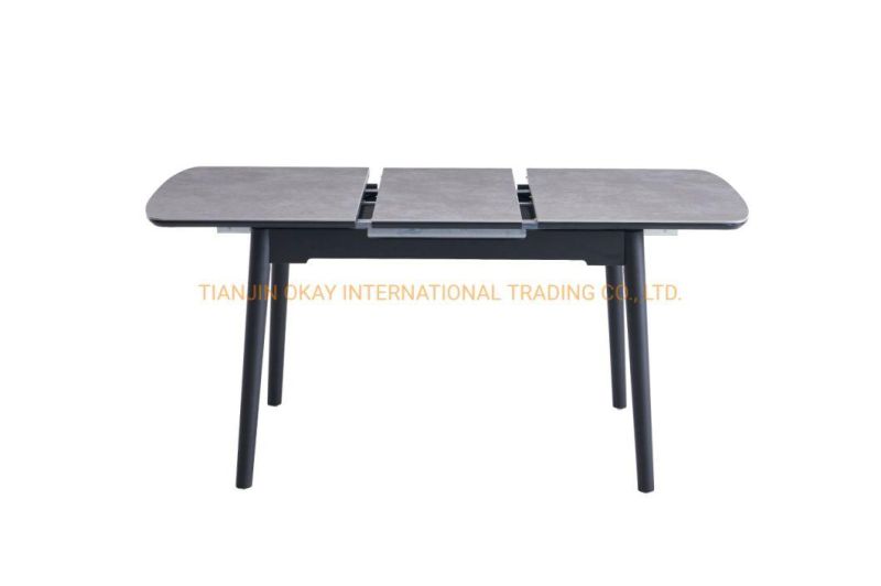 Modern Design Sintered Stone Extendable Home Dining Table