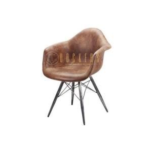 China Factory Wholesale Modern Hotel Furniture Steel Base Leather Dining Room Chair
