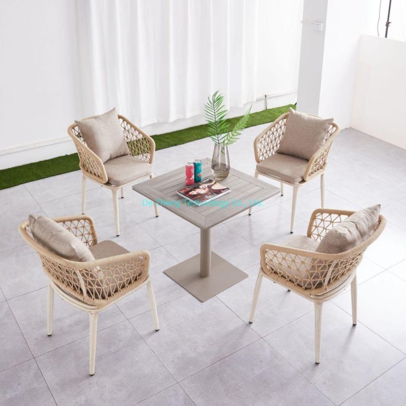 High Quality Luxury Rope Chair Comfortable Metal Outdoor Chair Stackable Factory Direct Outdoor Chair