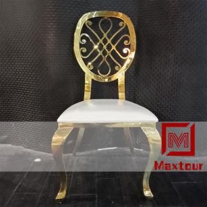 High Quality Cross Back Gold Stainless Steel Wedding Chair