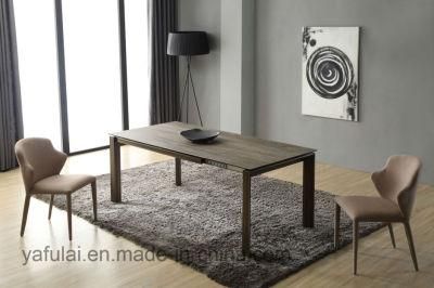 Home Furniture Extension Square Metal Ceramic Dining Table