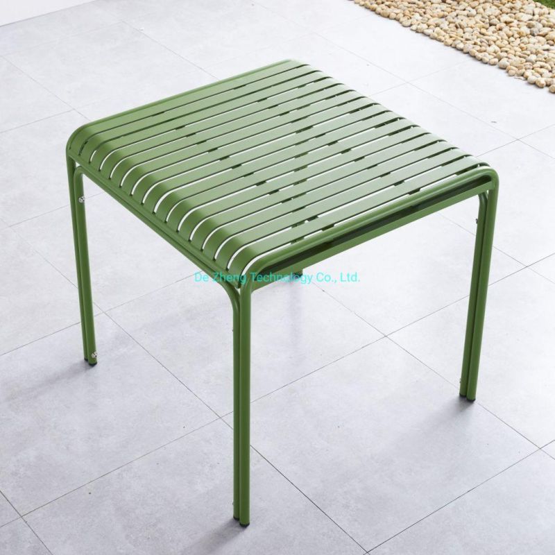 High Quality Colorful Bistro Dining Furniture Outdoor Furniture Bar Garden Furniture Square Table 4 Chairs Restaurant Dining Furniture