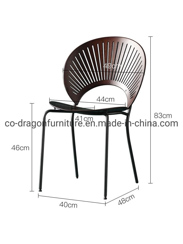 Modern Style Metal Legs Wooden Back Lounge Dining Chair Set