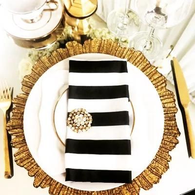 Hot Selling Glass Gold Beaded Plate for Wedding Event