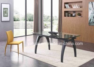 Clear Tempered Glass Dining Table Cymbate Extension Diningroom Furniture