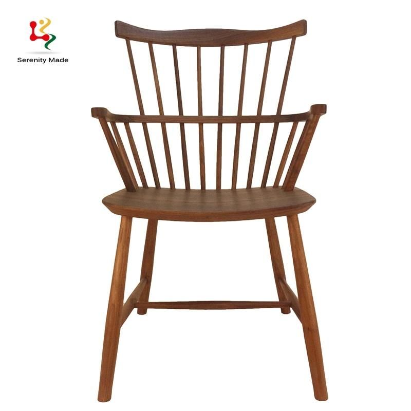 Modern Hotel Leisure Furniture Wooden Dining Chair with Armrest