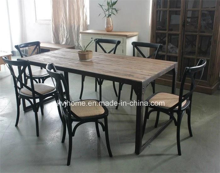 Vintage Industrial Recalimed Wood Furniture Recycled Elm Dining Table