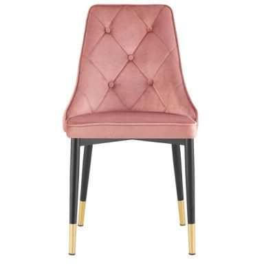 Wholesale Upholstered Velvet Fabric Tufted Back Dining Room Chair