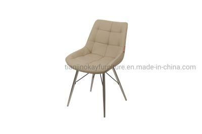 Outdoor Modern Restaurant Home Dinner Furmiture Metal PU Leather Dining Chairs