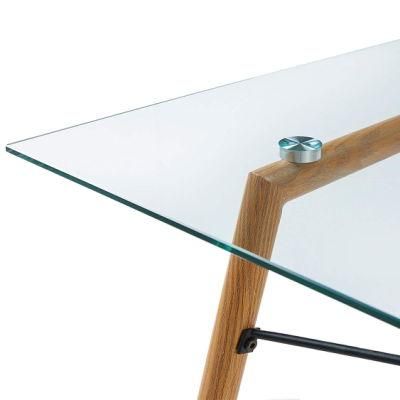 Free Simple Cheap Modern Hot Sale Dining Room Furniture Restaurant Glass Dining Table