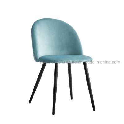 Dining Room Furniture Nordic Design Restaurant Blue Velvet Fabric Dining Chairs
