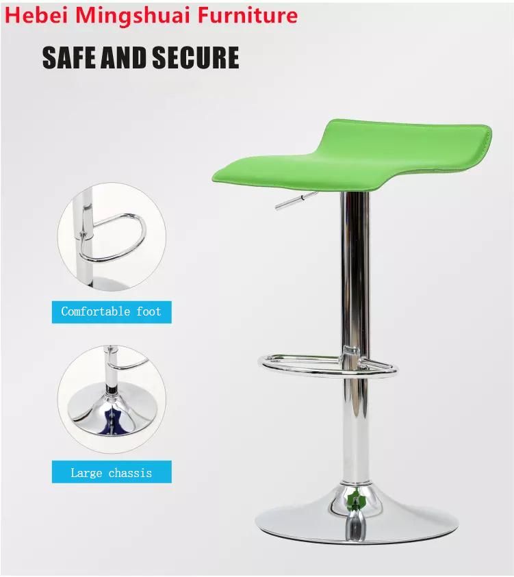 Modern Stools Can Lift White Leather Soft Bag Comfortable Bar Chair
