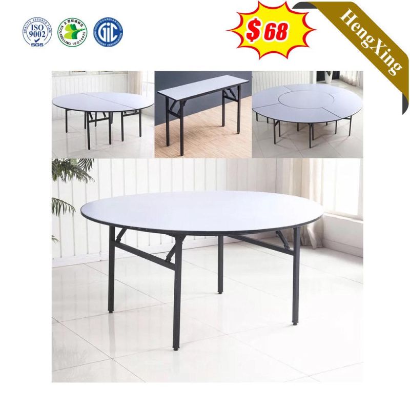 Simple Modern Design Banquet Wedding Event Round Folding Dining Table Wooden Outdoor Chinese Restaurant Dining Home Furniture