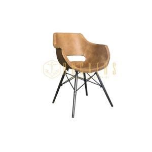 Chinese Modern Home Living Room Furniture Leather Office Metal Chair Dining Chair