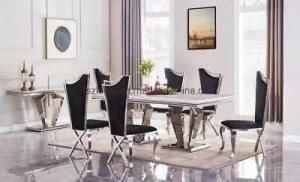 Dining Table and Chair of Stainless Steel Base Material