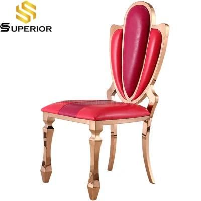 New Arrival Foshan Furniture Wedding Banquet Red Leather Hotel Chair